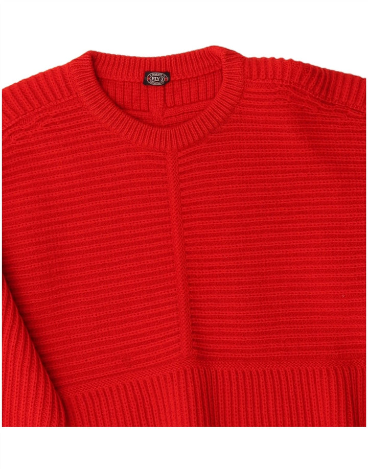 VINTAGE Pull col bateau homme rouge moyen