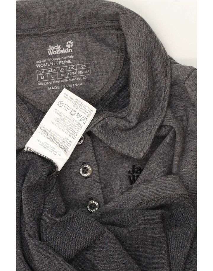 Jack Wolfskin Polo Femme UK 12/14 Gris Moyen Moucheté Polyester