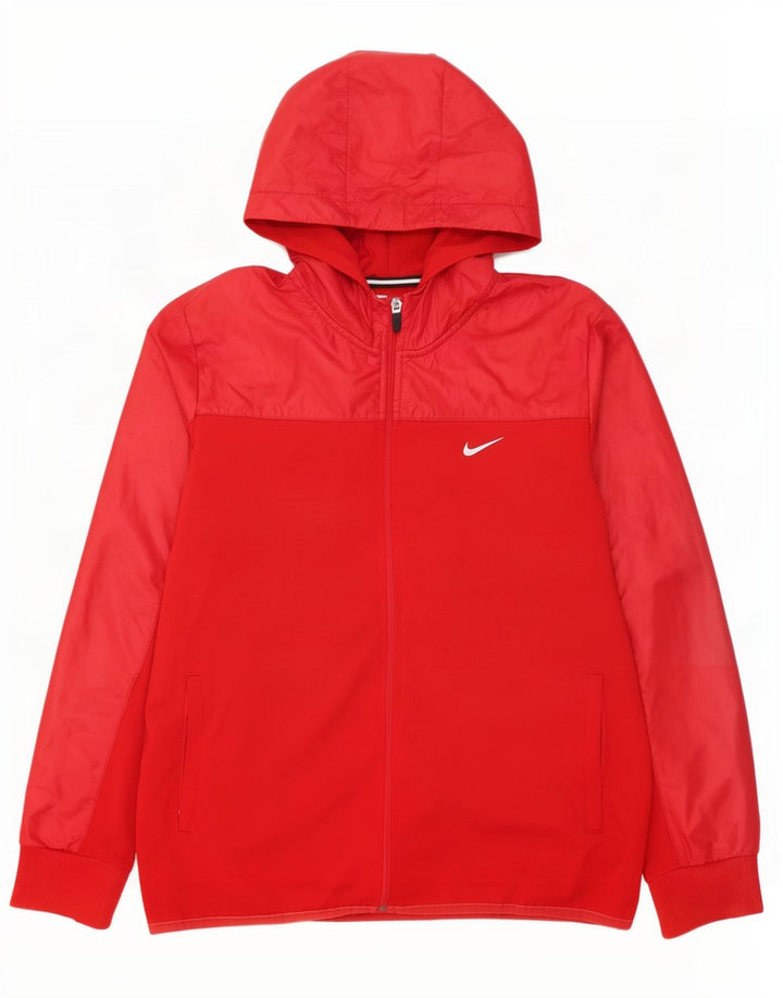 Veste de survêtement à capuche Nike Dri Fit pour homme, en polyester rouge moyen