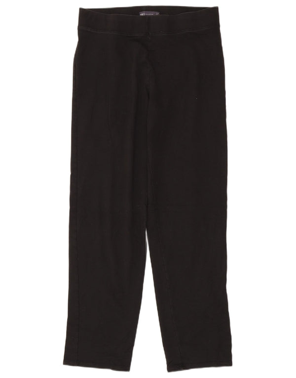 Marks & Spencer Leggings Femme UK 12 Coton Noir Moyen