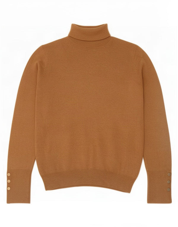 Zara Pull col roulé pour femme UK 14 Large Beige Viscose