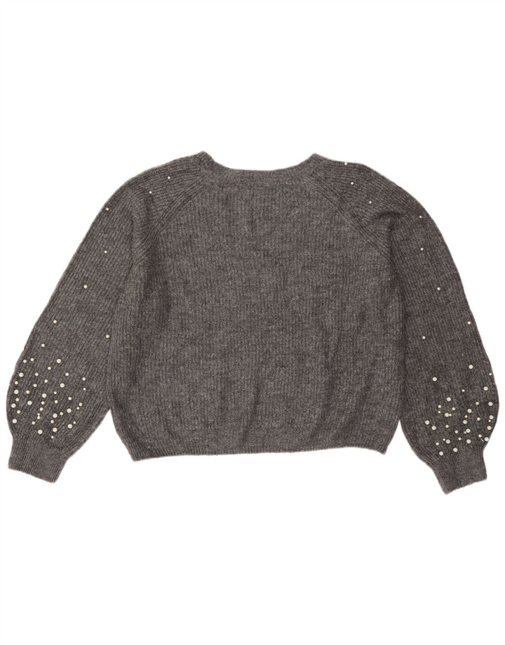Marks & Spencer Pull col bateau pour femme UK 14 Gris moyen moucheté
