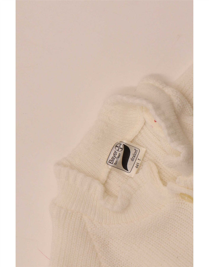 Bayer Womens Crop Cardigan Sweater UK 8 Petit Blanc Polyacrylique