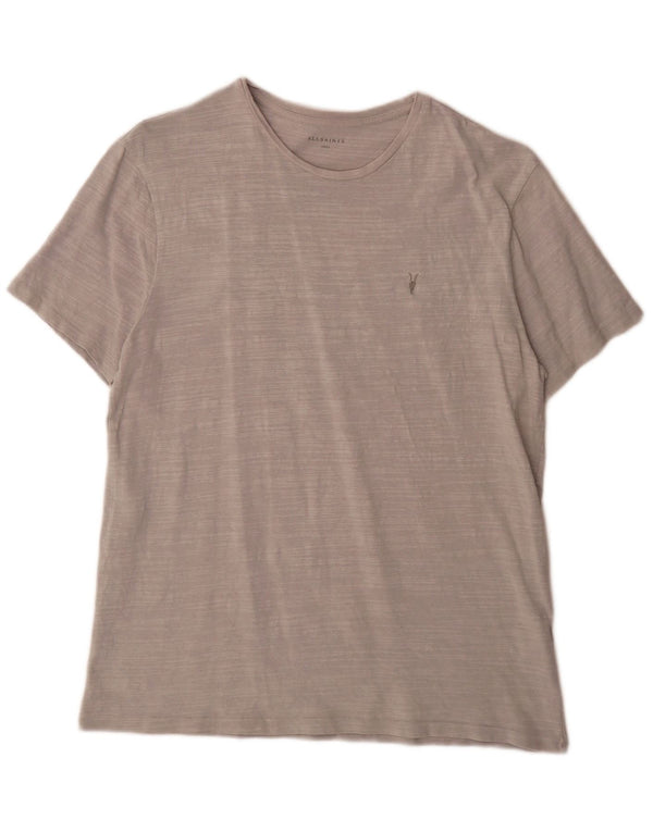 All Saints T-Shirt Homme Haut Large Gris Moucheté Coton
