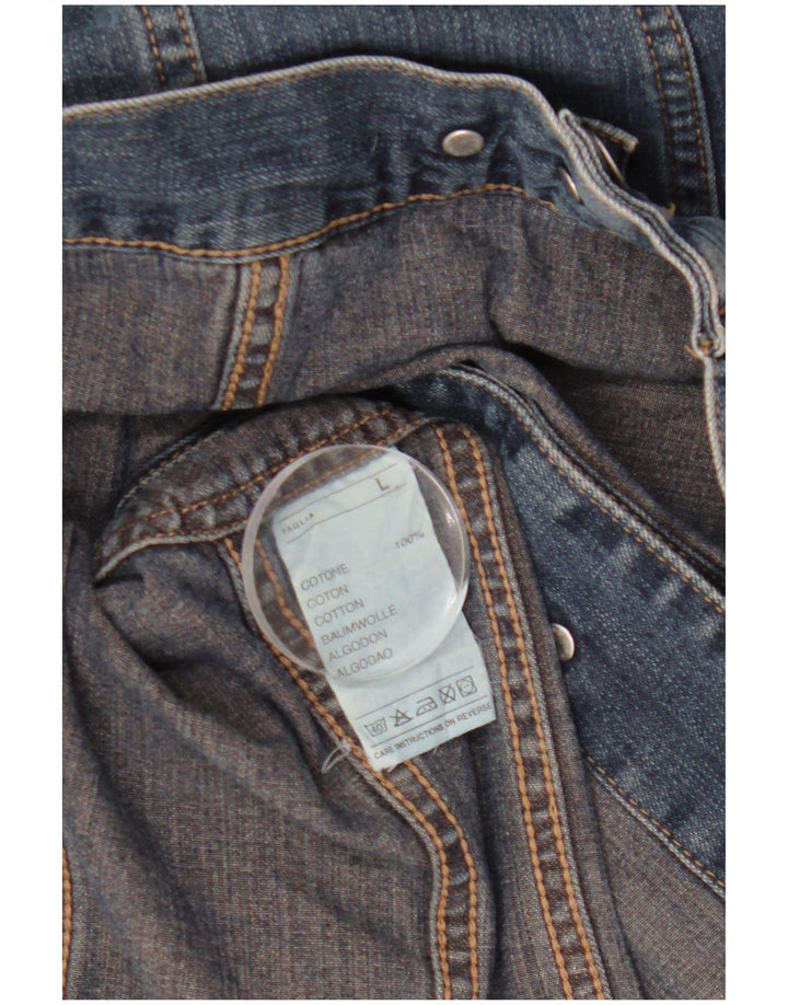 Sisley Veste en Jean Femme UK 14 Large Bleu Coton