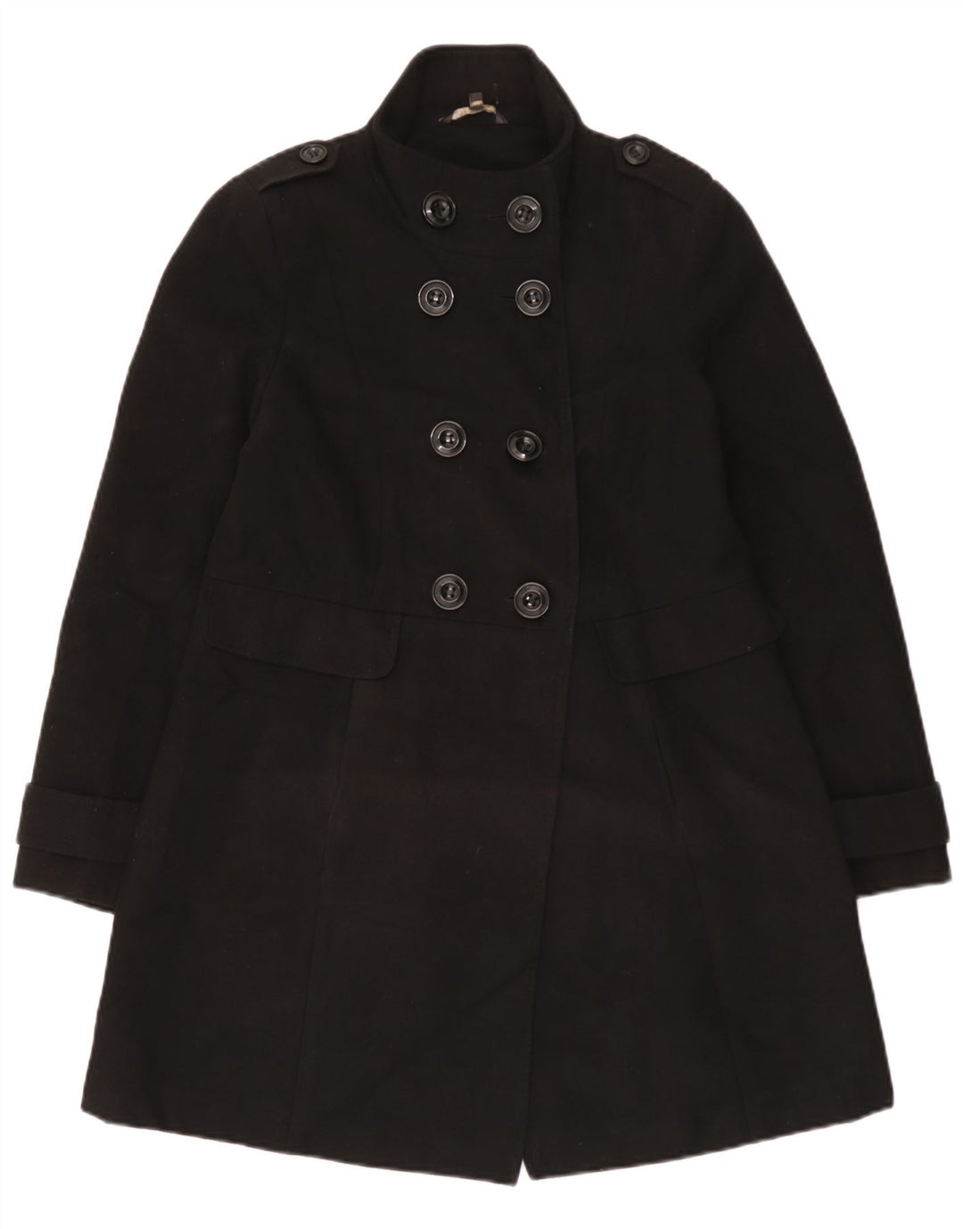 Marks & Spencer Manteau croisé pour femme UK 12 Medium Noir Polyester