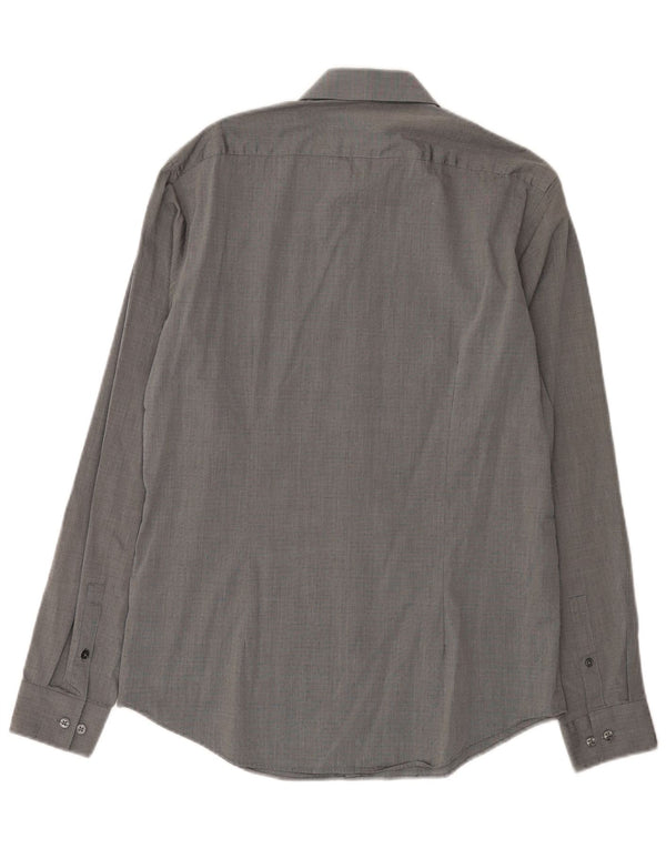 Calvin Klein Chemise ajustée pour homme Taille 39 15 1/2 Coton tacheté gris moyen