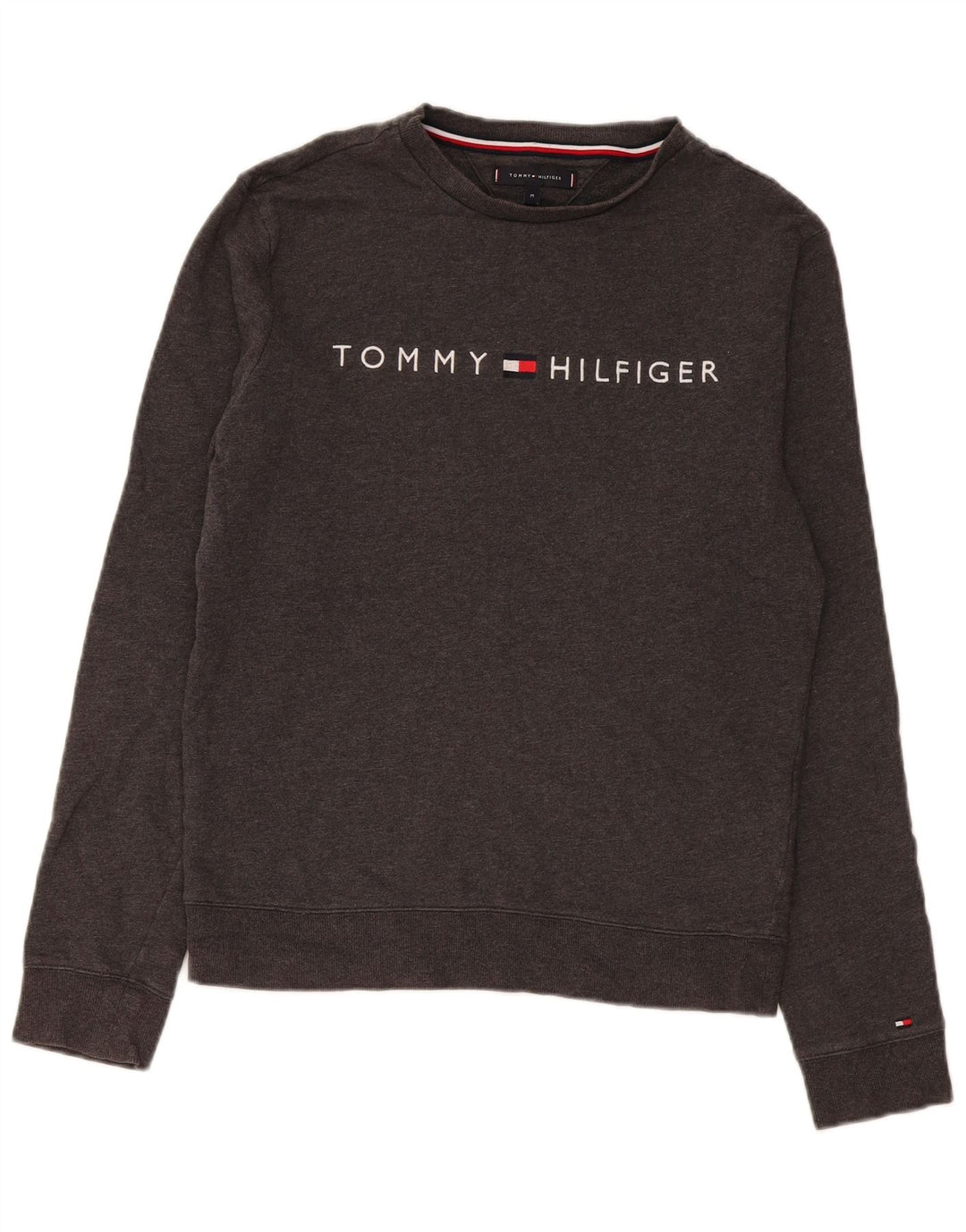 Tommy Hilfiger Sweat-Shirt Graphique Homme Gris Moyen Coton
