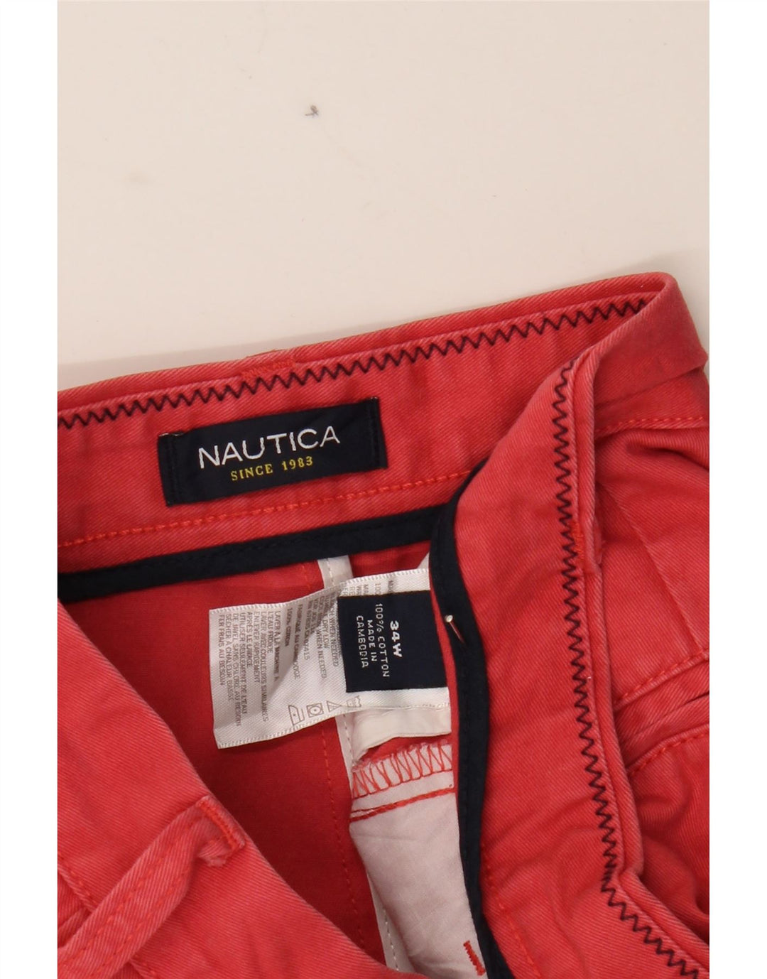 NAUTICA Mens Chino Shorts W34 Large Red Cotton Vintage Nautica and Second-Hand Nautica from Messina Hembry 