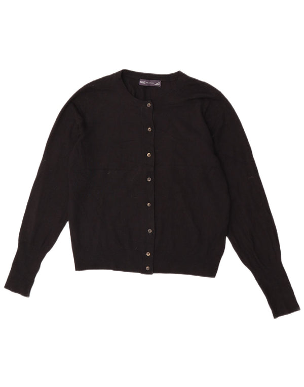 Marks & Spencer Pull cardigan court pour femme UK 12 Viscose noir moyen