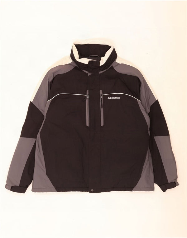 Columbia Veste coupe-vent à capuche pour homme UK 44 2XL Noir Colorblock Nylon