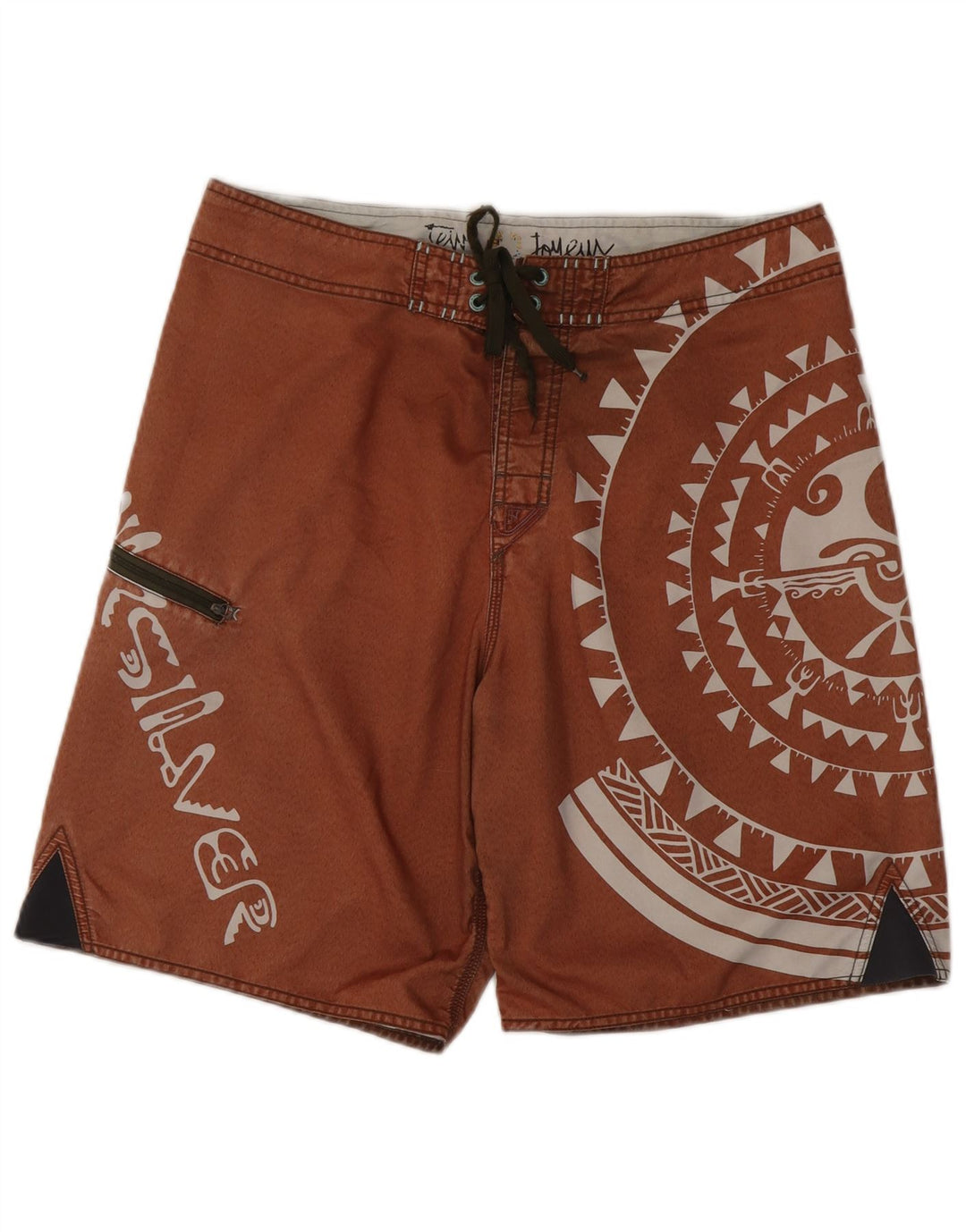 Quiksilver Short de Bain Graphique Homme Marron Moyen Géométrique Polyester