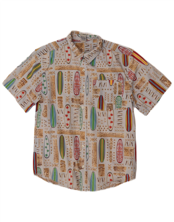 Chemise à motif abstrait pour garçon Old Navy 14-15 ans XL Bleu hawaïen