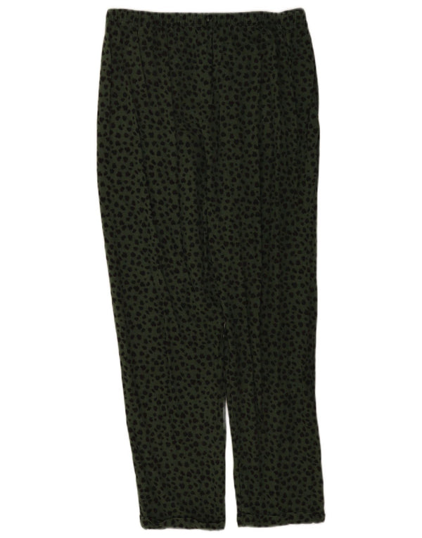 Marks & Spencer Pantalon femme UK 12 Medium W32 L26 Vert Animal Print
