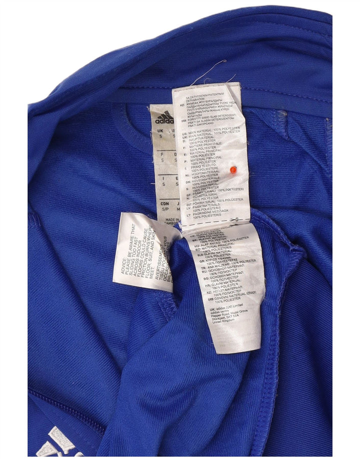 ADIDAS Mens Graphic Tracksuit Top Jacket Small Blue Polyester