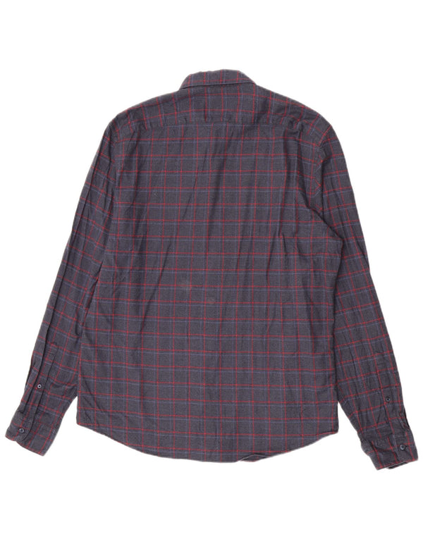 Timberland Chemise Slim Fit en Flanelle pour Hommes en Coton à Carreaux Bleu Marine Large