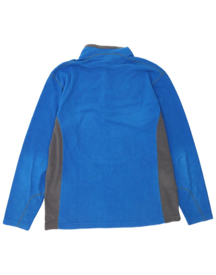 Columbia Pull polaire à col zippé pour homme, grand, bleu, color block, polyester