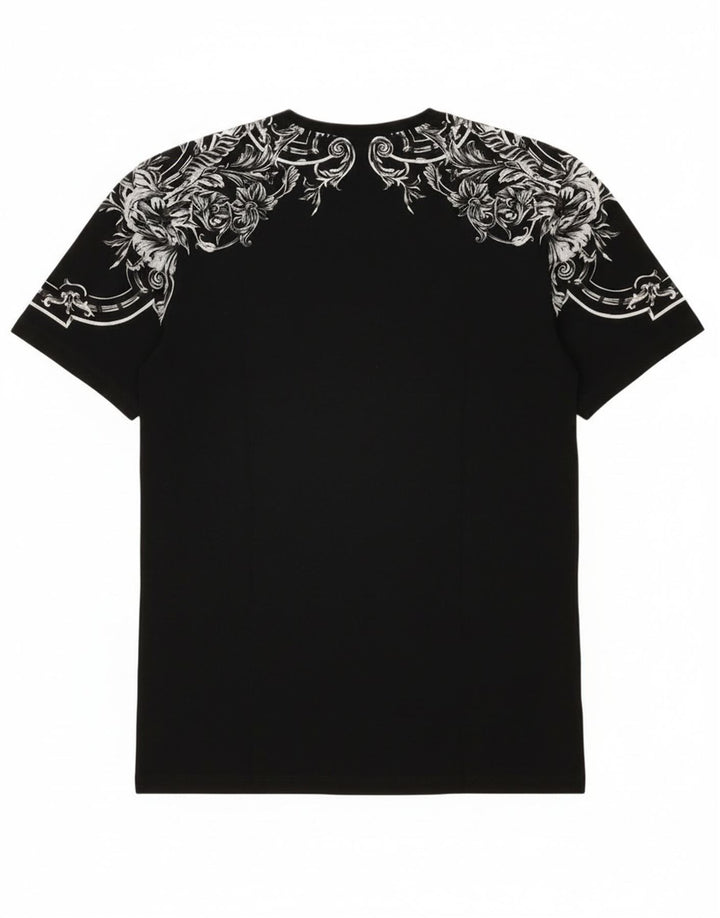 Zara Mens Graphic T-Shirt Top Large Noir Floral