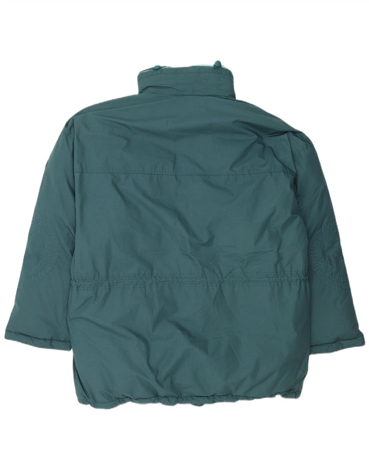 DIADORA Veste matelassée à capuche surdimensionnée pour femme UK 16 Large Bleu Floral