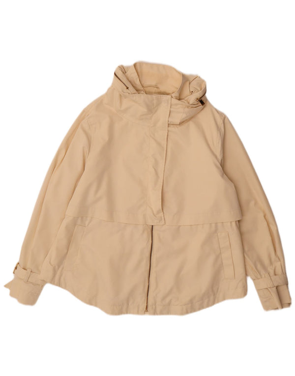 Zara Womens Bomber Jacket UK 14 Large Beige Polyester