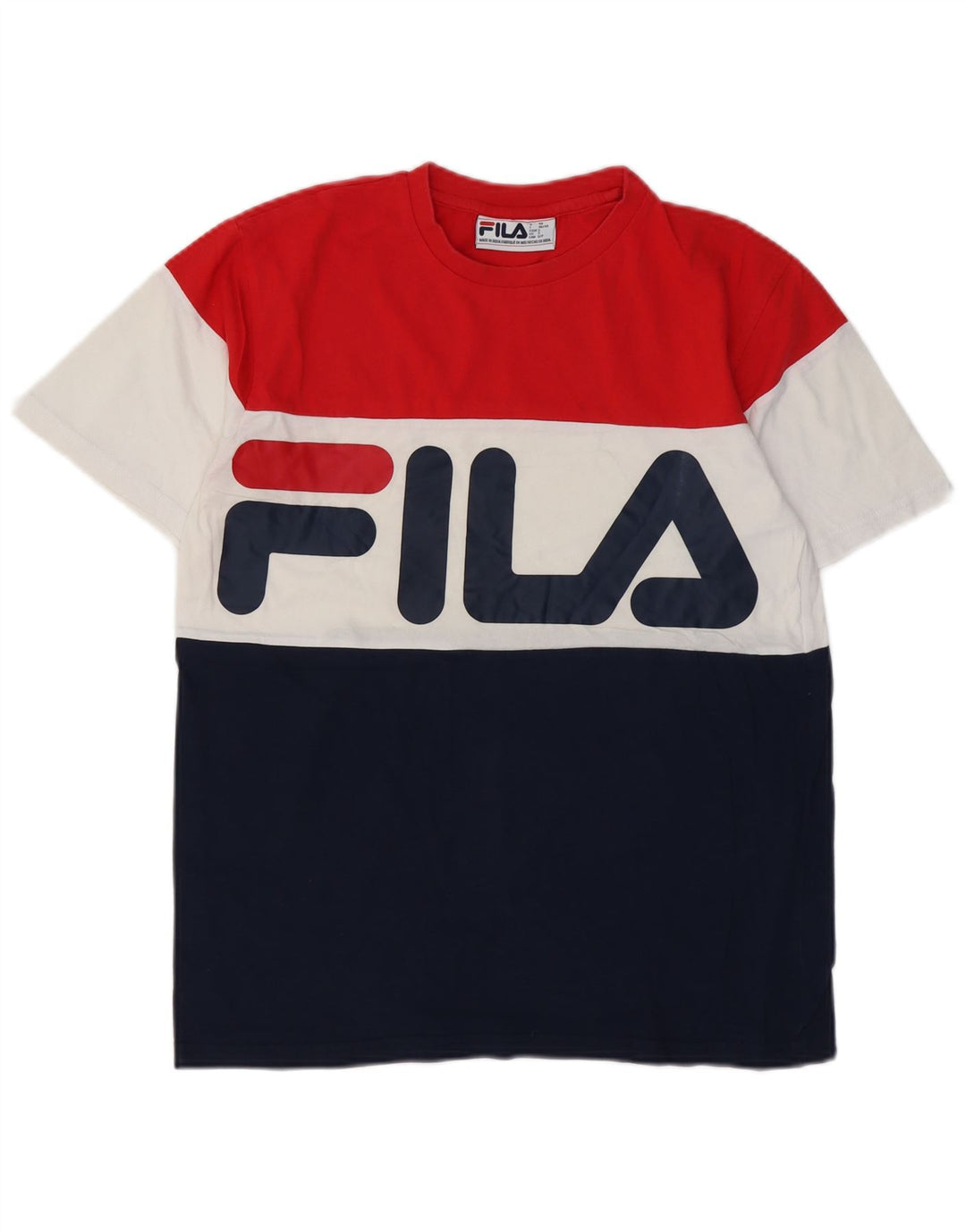 FILA T-Shirt Graphique Homme Petit Multicolore Colourblock Coton