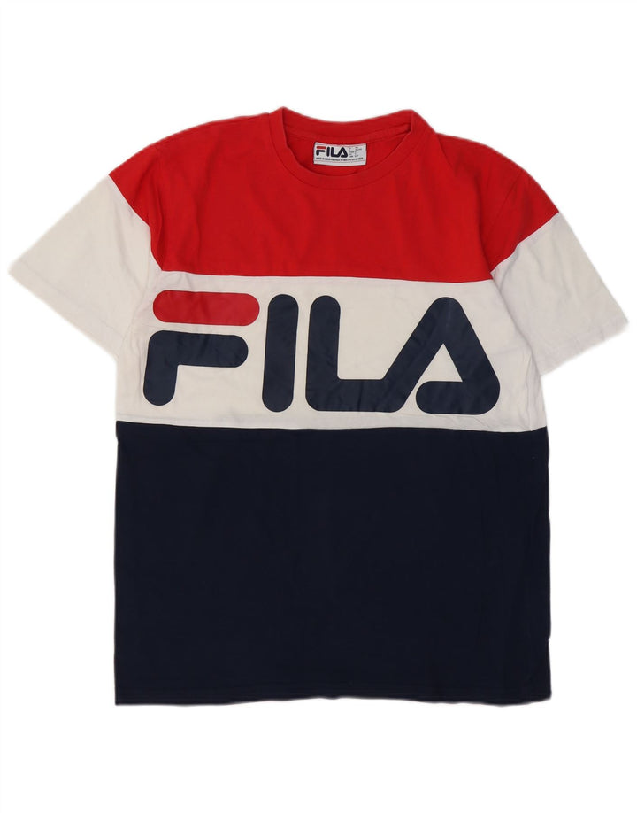 FILA T-Shirt Graphique Homme Petit Multicolore Colourblock Coton