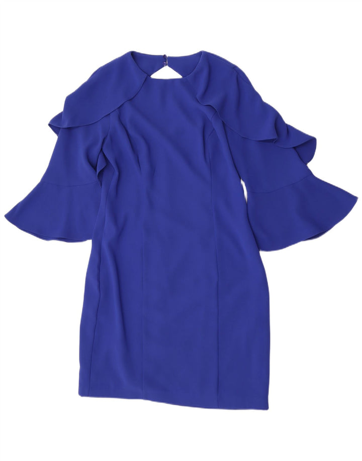 Coast Robe fourreau à manches 3/4 pour femme UK 12 Bleu moyen Polyester