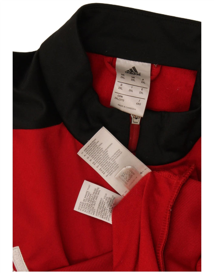 Adidas Veste de survêtement pour homme 2XL Rouge Colourblock Polyester