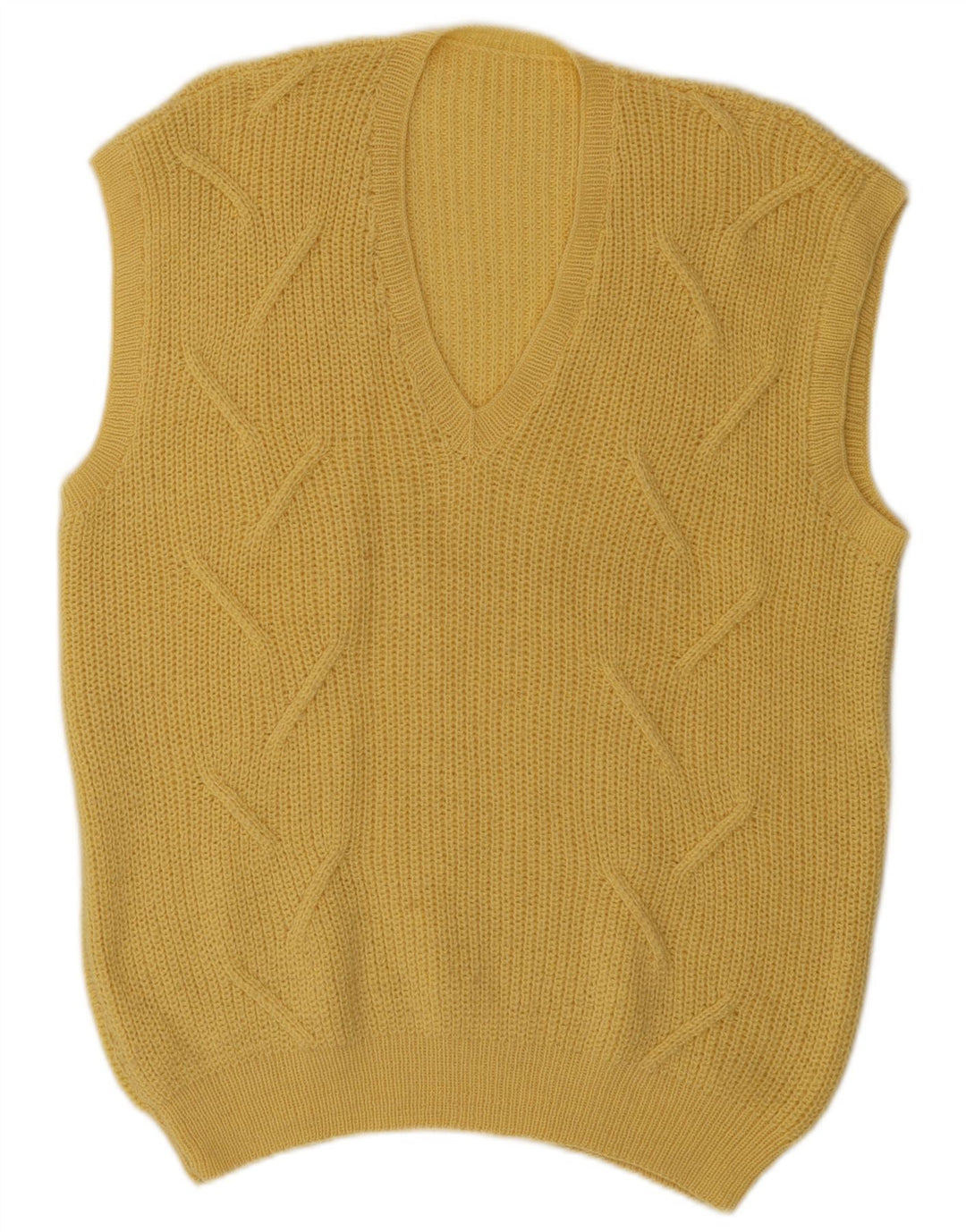 vintage Mens Vest Débardeur Grand Jaune