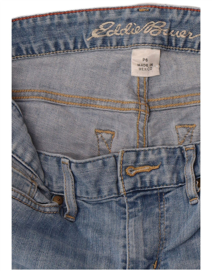 Eddie Bauer Jean droit courbé pour femme US 6 Medium W28 L29 Bleu Coton