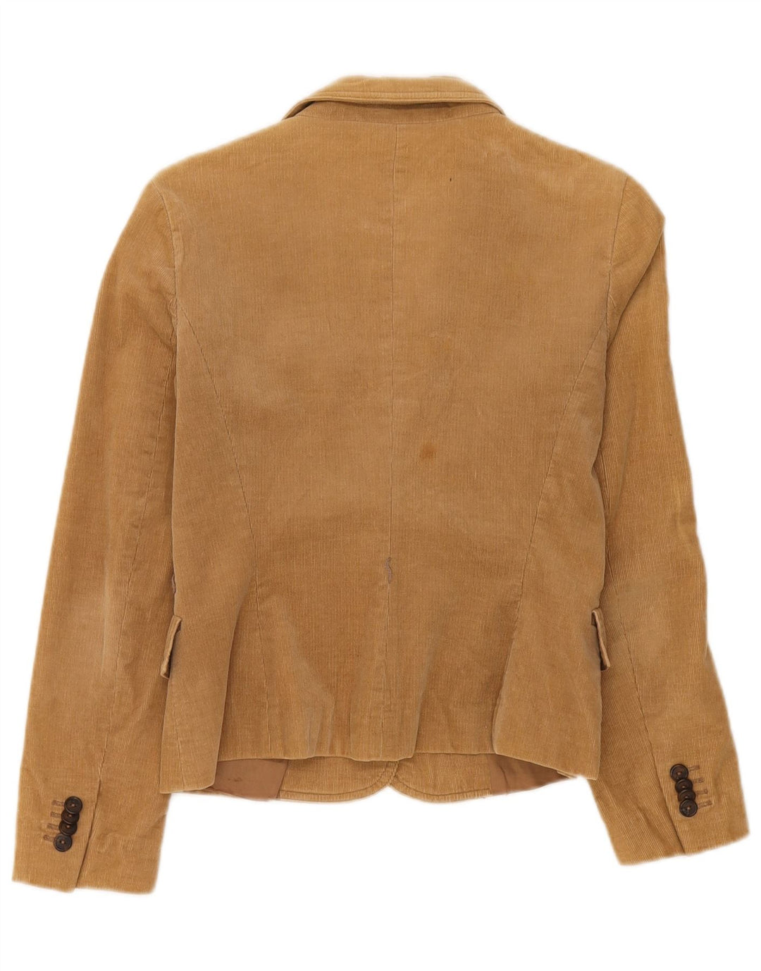 Zara Veste blazer en velours côtelé à 2 boutons pour femme UK 10 Petit coton beige