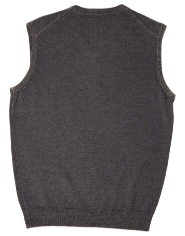 Boggi Débardeur Gilet Homme Gris Moyen Laine Vierge