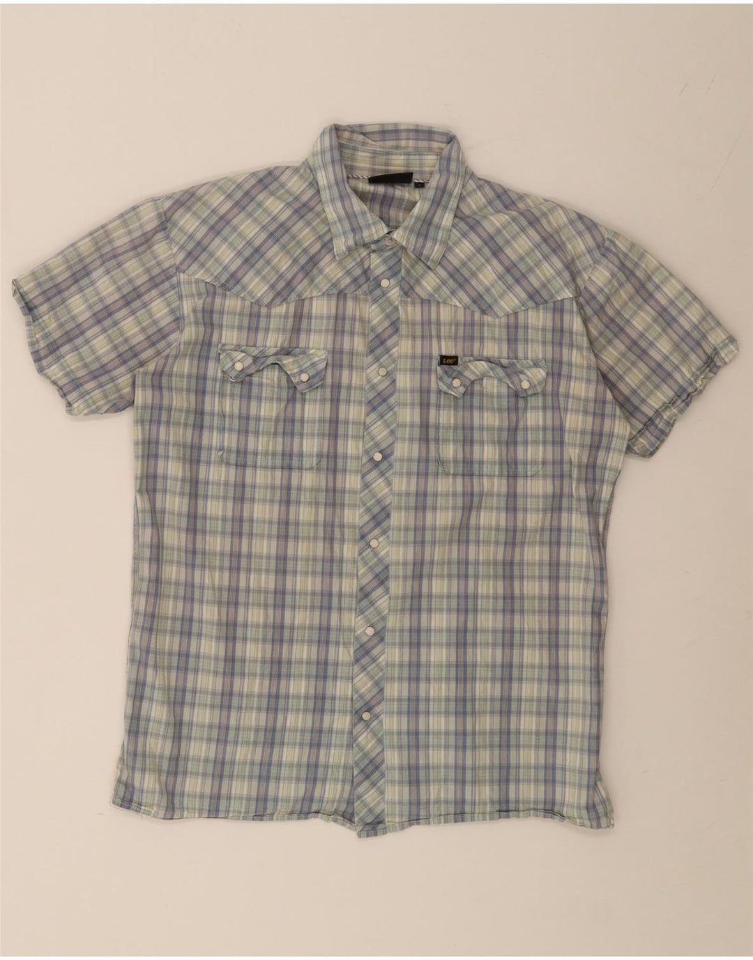 LEE Chemise à Manches Courtes Homme Grand Carreau Multicolore Coton