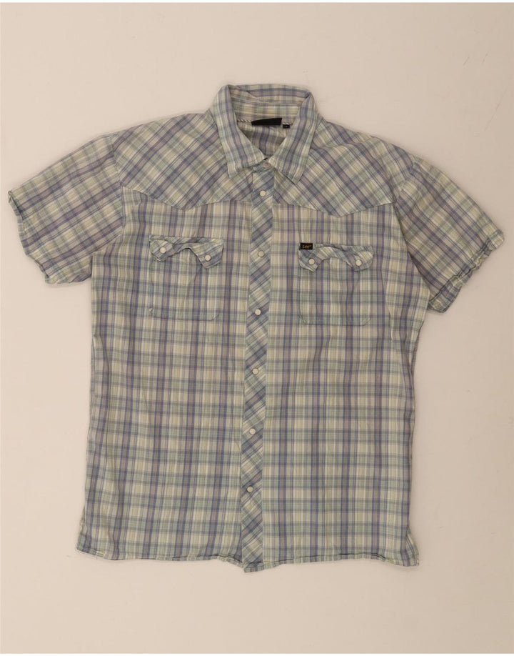 LEE Chemise à Manches Courtes Homme Grand Carreau Multicolore Coton