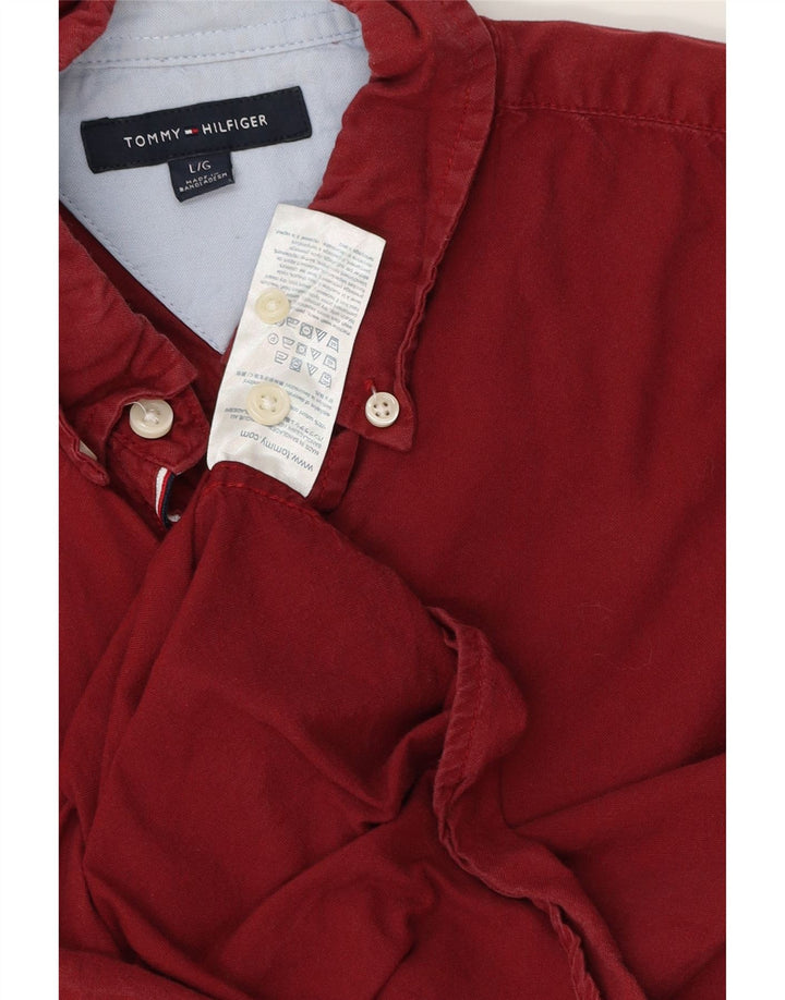 TOMMY HILFIGER Chemise Homme Large Coton Bordeaux