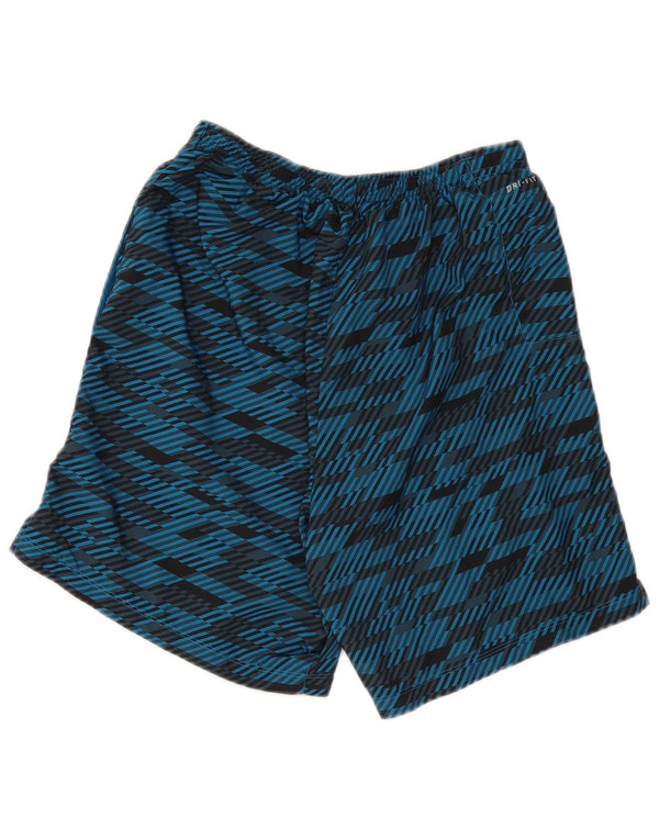 Short de sport Nike Dri Fit pour homme en polyester géométrique bleu moyen