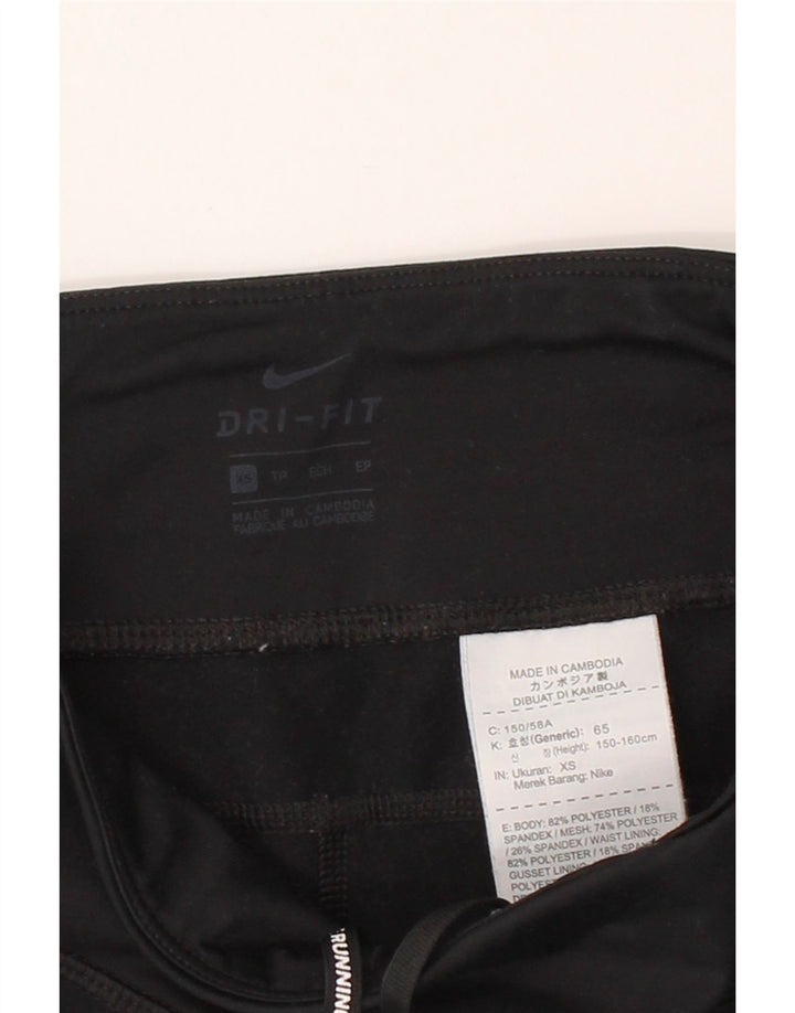 NIKE Womens Dri Fit Capri Leggings UK 6 XS Black Polyester Vintage Nike and Second-Hand Nike from Messina Hembry 