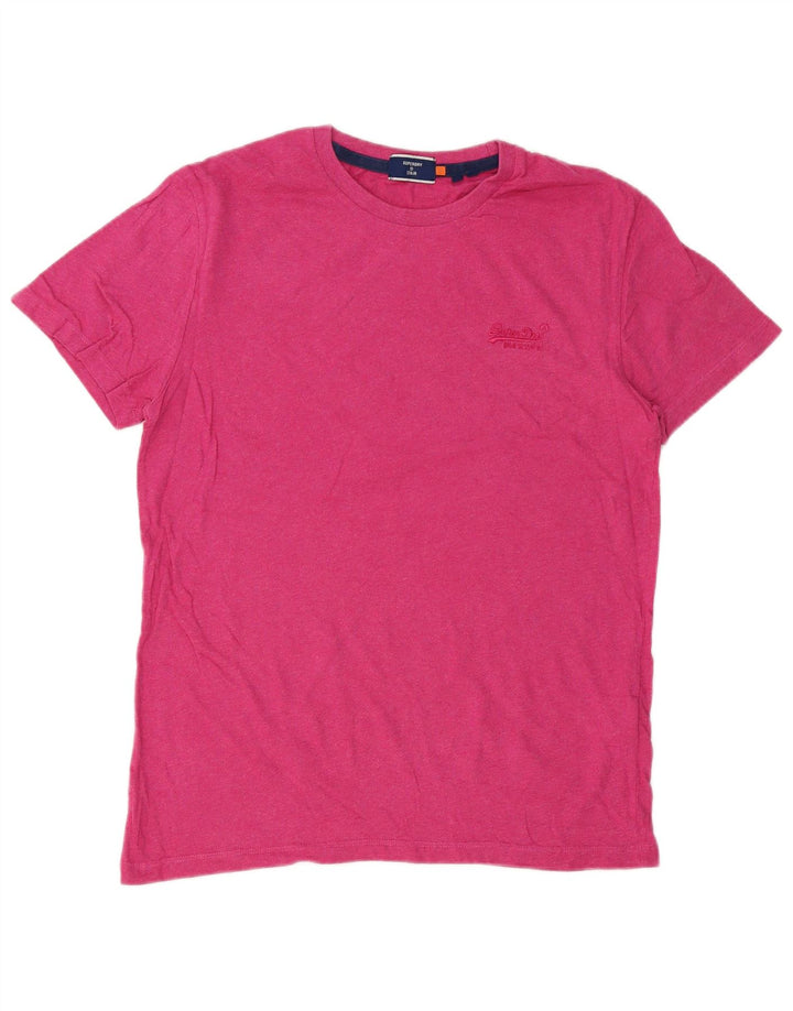 Superdry T-Shirt Homme Rose Moyen Coton
