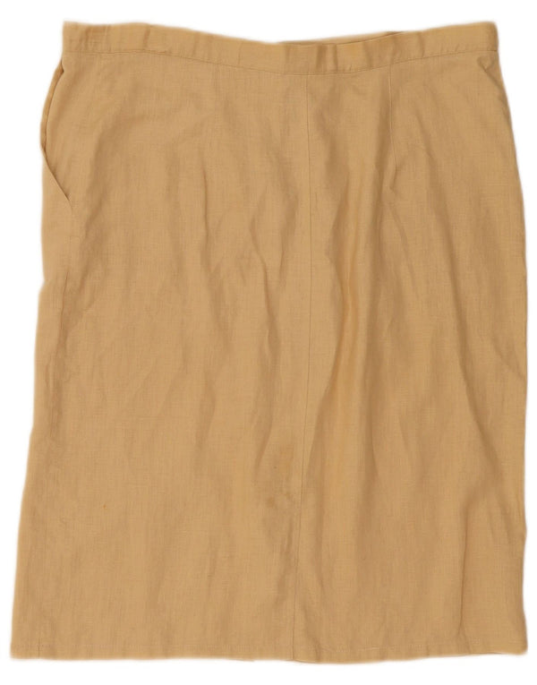 ELENA MIRO Jupe droite femme UK 14 Large W38 Lin beige