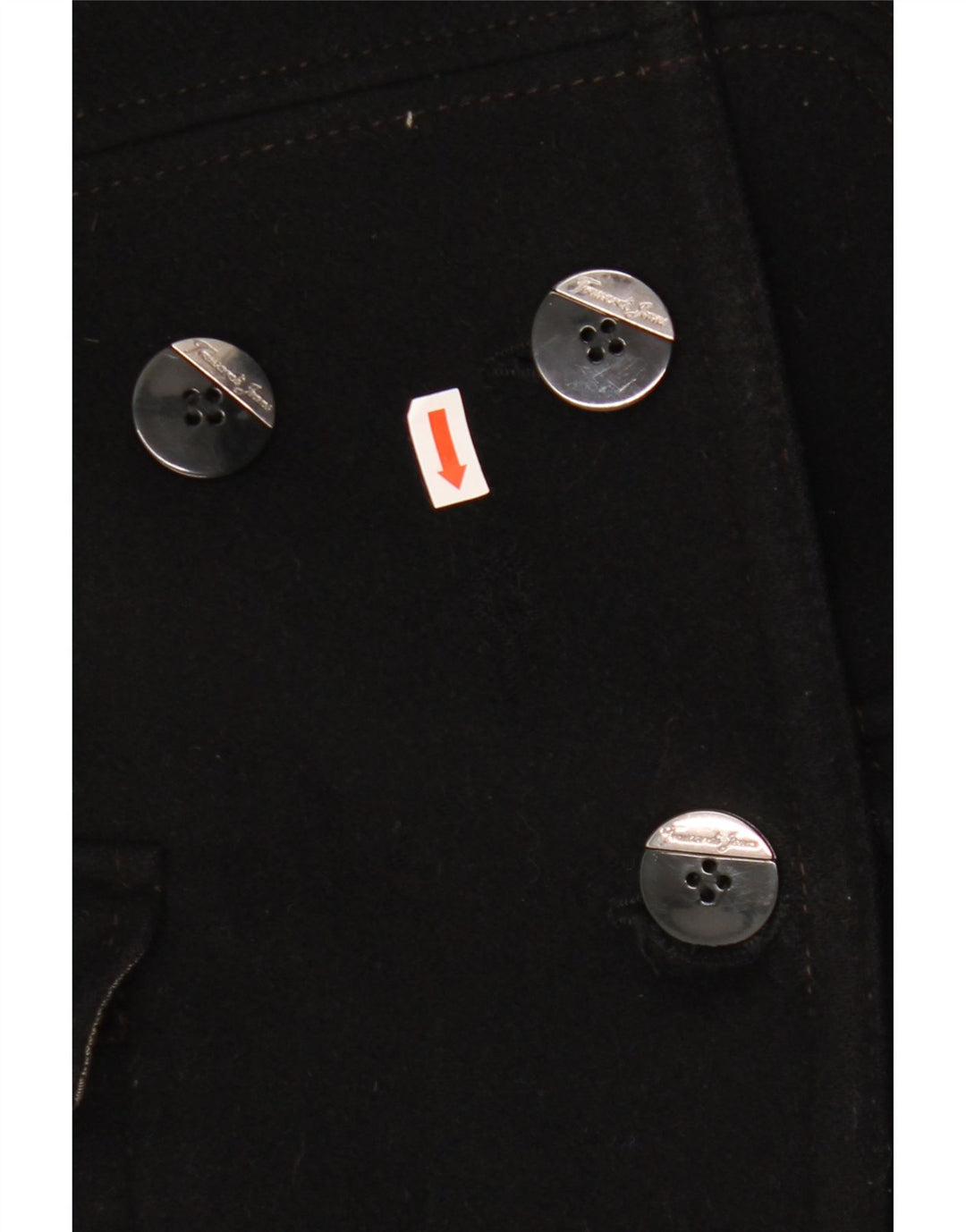 Trussardi Jeans Manteau Croisé Femme IT 44 Laine Noir Moyen