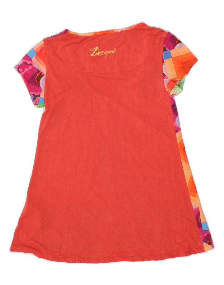 DESIGUAL Womens Tunic Top UK 4 XS Multicoloured Geometric Polyester Vintage Desigual and Second-Hand Desigual from Messina Hembry 