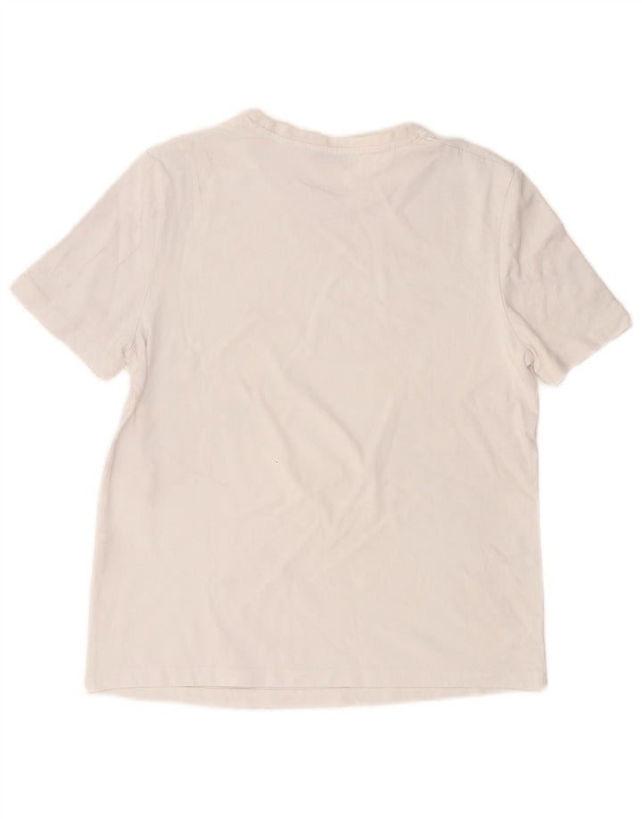 Zara T-Shirt Femme Top UK 14 Coton Blanc Moyen