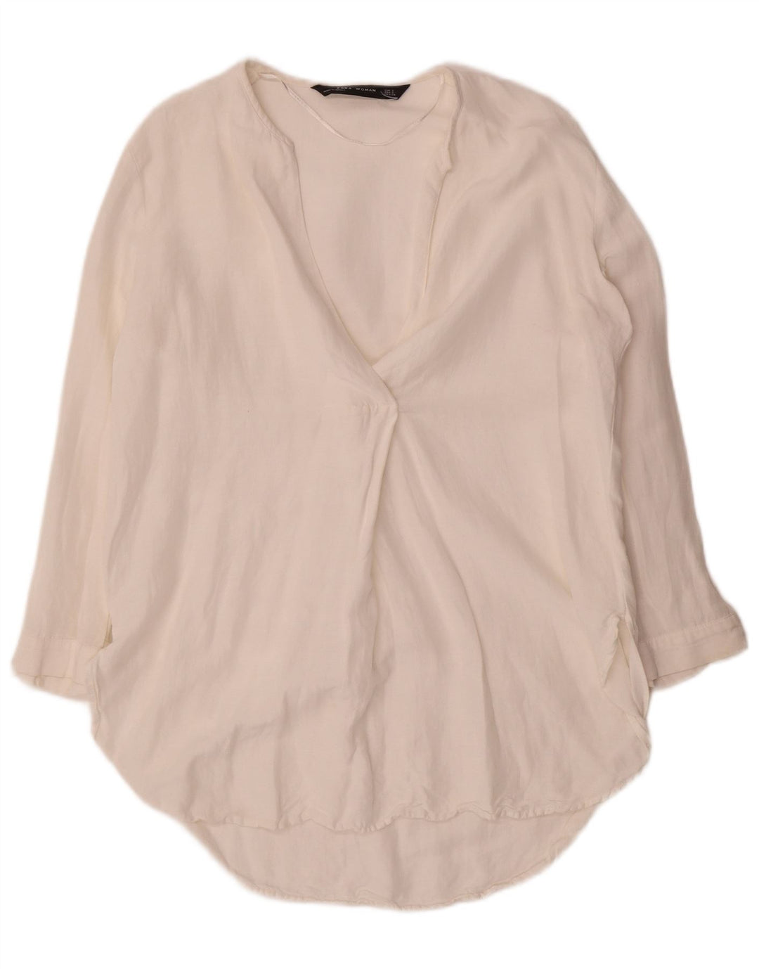 Zara Tunique à manches 3/4 pour femme UK 10 Small Blanc