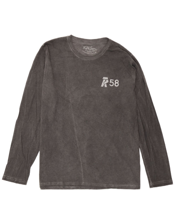 Rifle Mens Top Manches Longues Grand Gris Coton