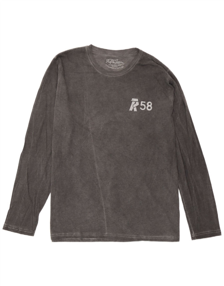 Rifle Mens Top Manches Longues Grand Gris Coton