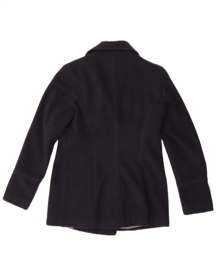 MONSOON Womens Pea Coat UK 10 Small  Navy Blue Wool
