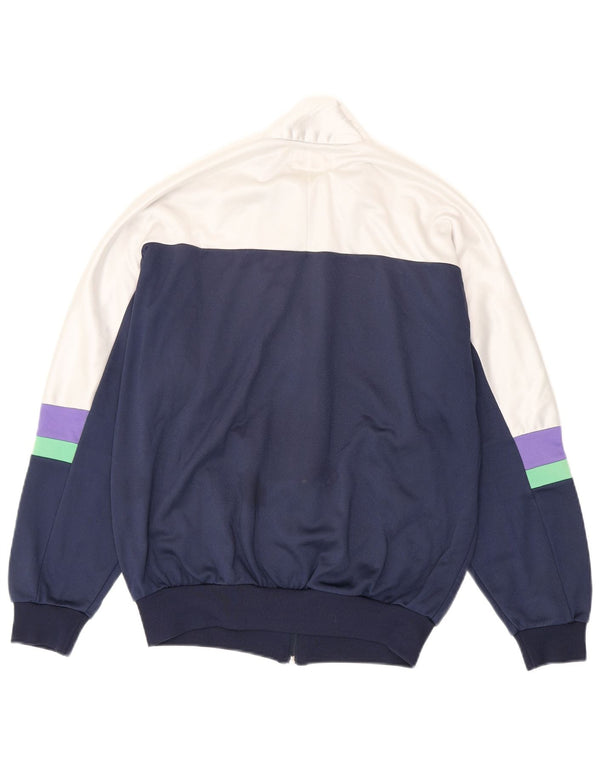 Asics Veste de survêtement graphique pour homme IT 46 Small Bleu marine Colourblock