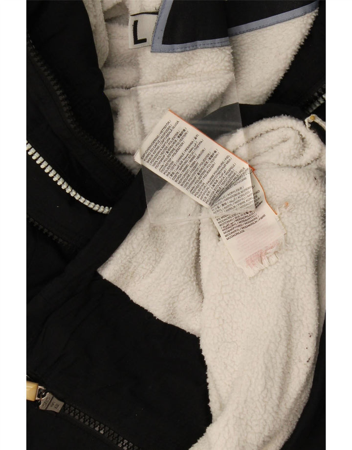 Superdry Veste coupe-vent à capuche pour femme UK 16 Large Noir Polyester
