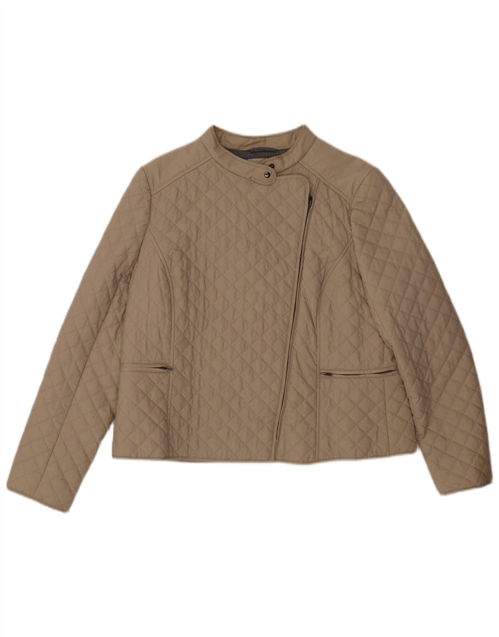 Hobbs Veste matelassée courte pour femme UK 16 Grand coton beige