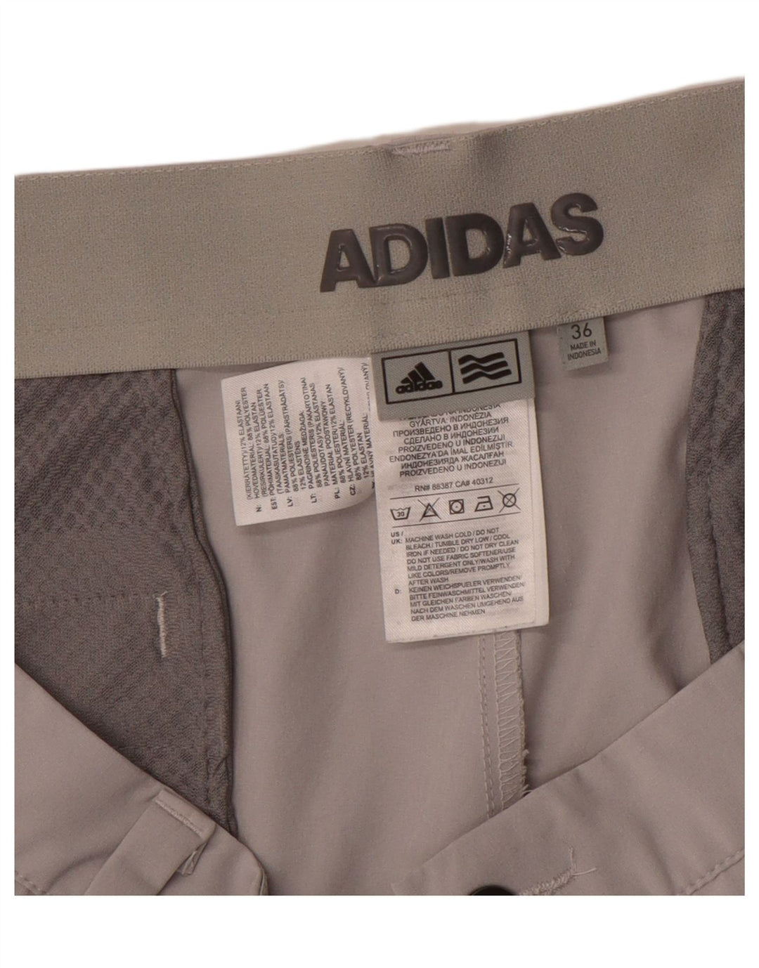 ADIDAS Short Chino Homme W36 Grand Gris Polyester